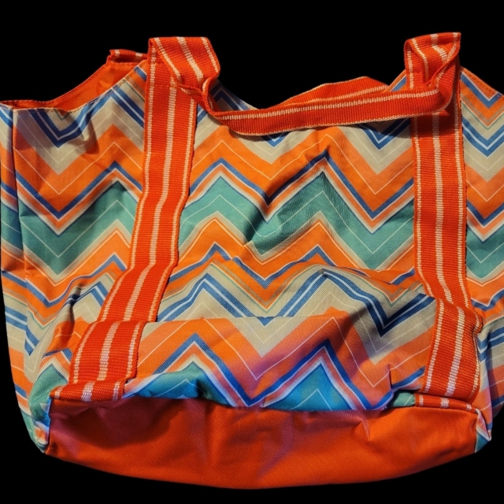 Orange and blue beach bag